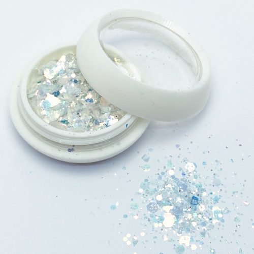 Holo Glitter Mix - Fehér holografikus glamour glitter