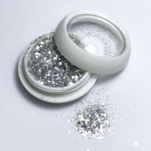 Holo Glitter Mix - Galaxy Ezüst holografikus glamour glitter